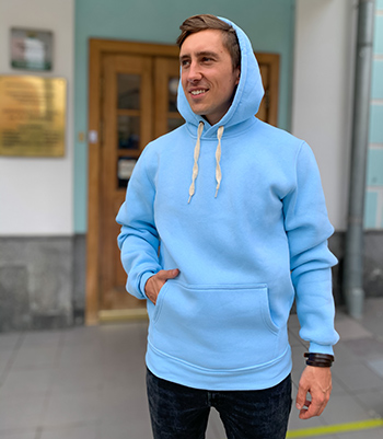 Классическая толстовка синего цвета, унисекс